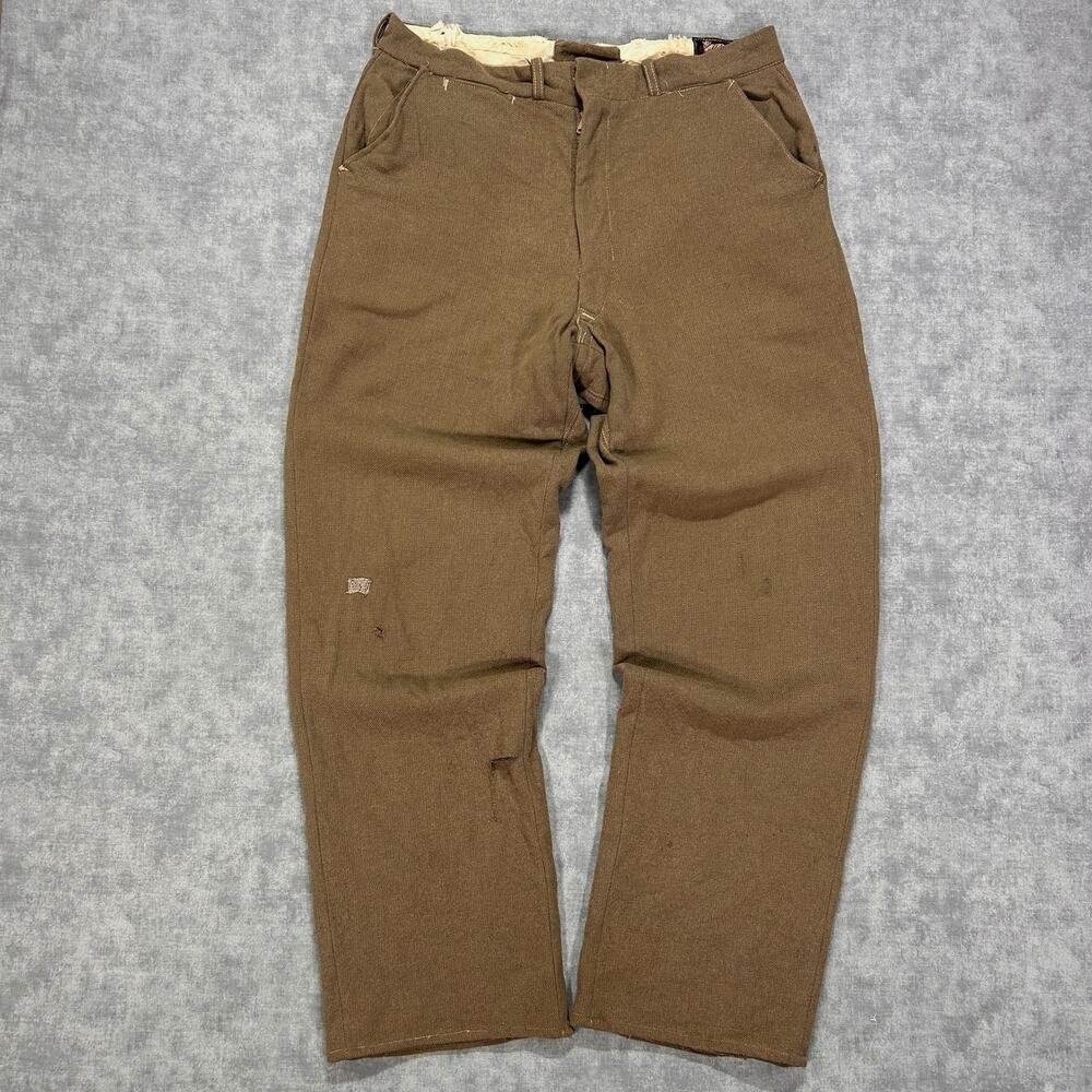 Vintage Woolrich Wool Hunting Pants Brown Field Trousers mens 32x31 1950s-60s